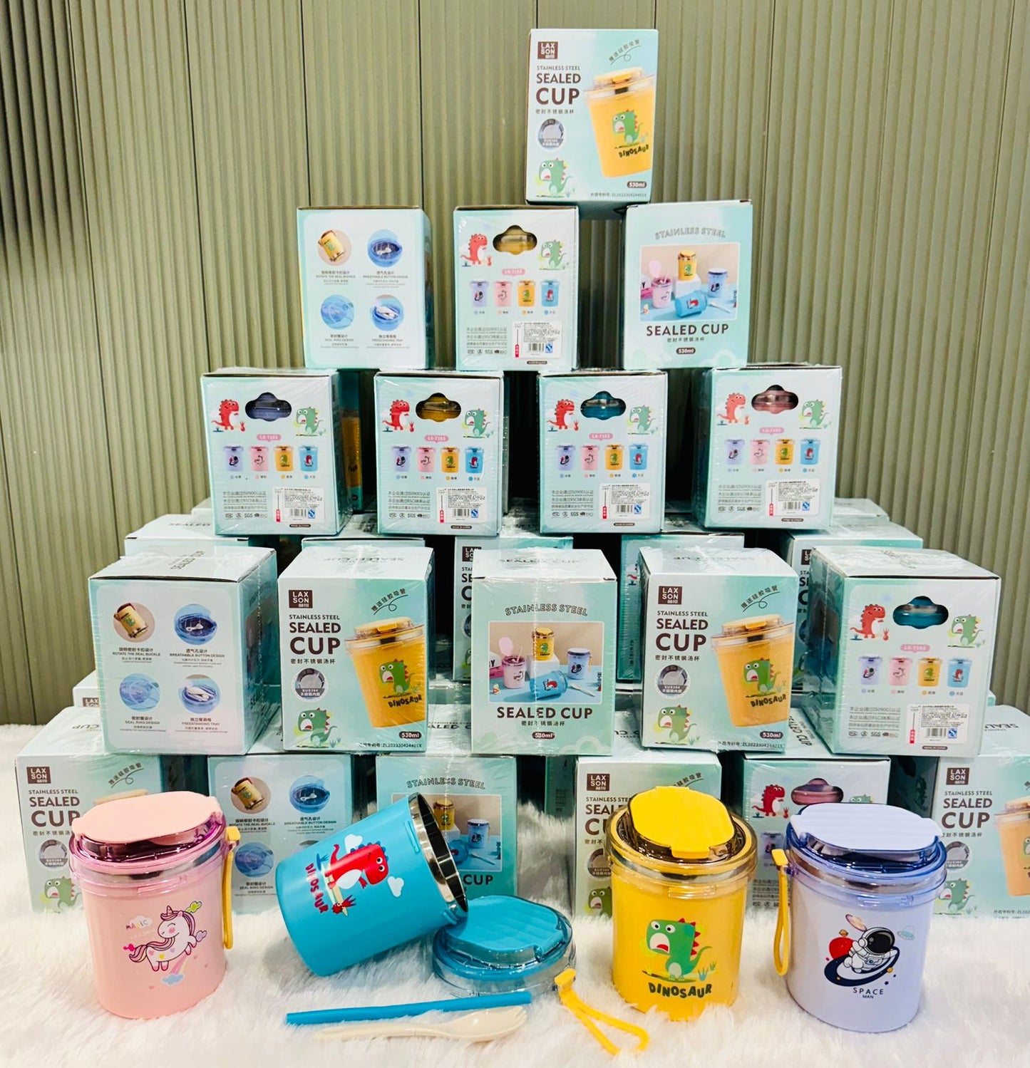 Cartoon Printed Stainless Steel Cup/Mug - 530ml