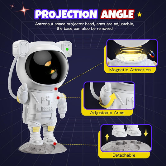 Astronaut Projector Night Light | Galaxy Star Projector LED Lamp for Kids & Bedroom