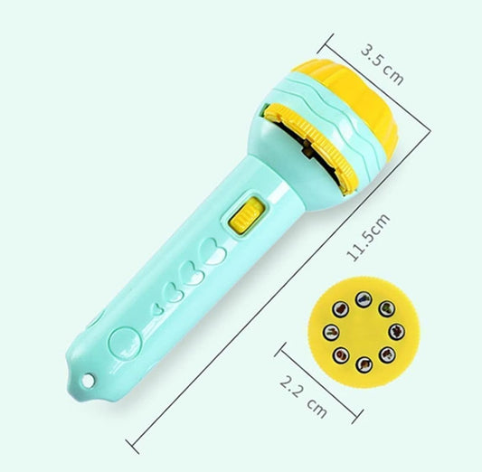 Mini Projector Torch Toy | 3 Slides, 24 Patterns Projection Flashlight for Kids | Educational Learning Night Light