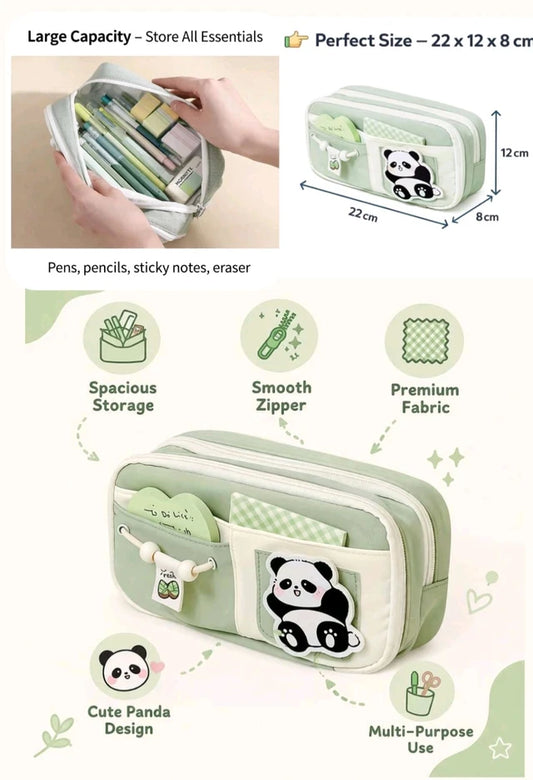 Pencil Pouch Panda - Green