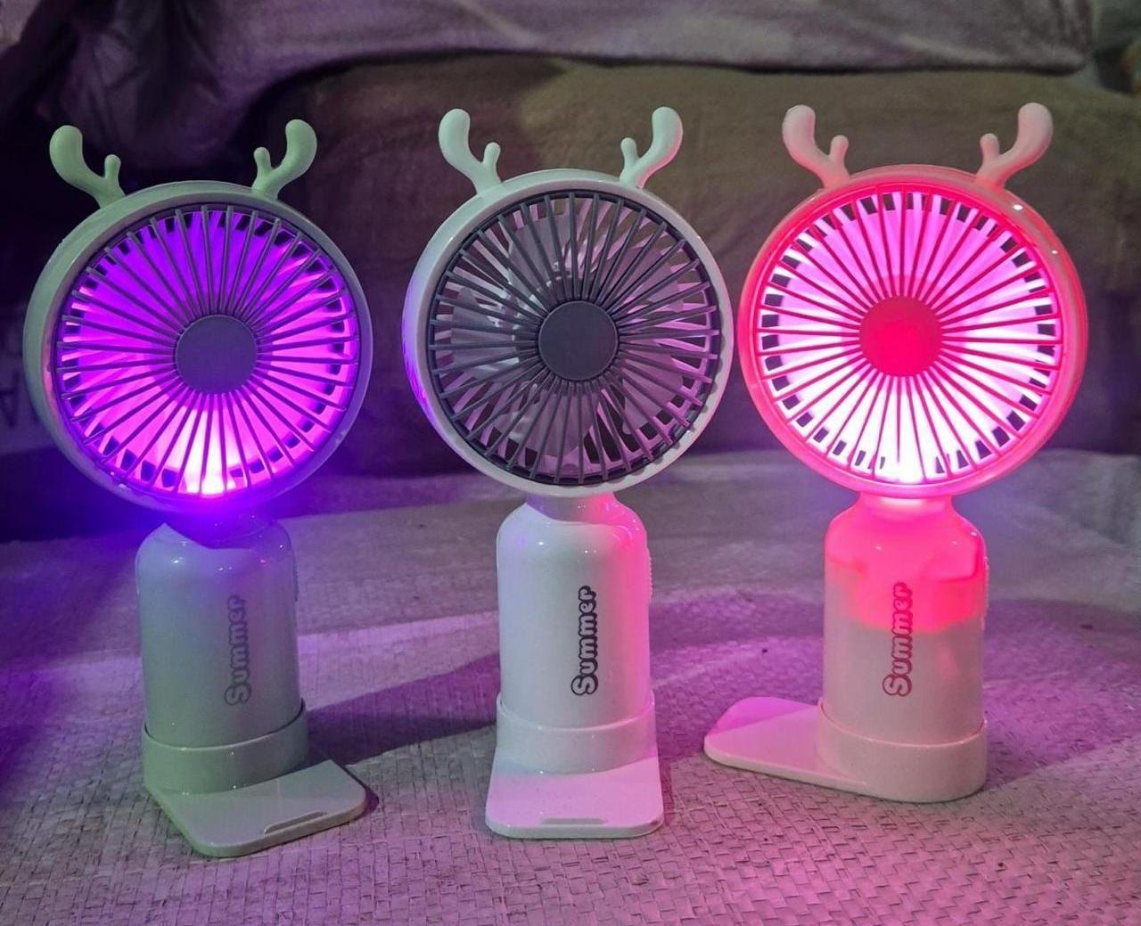 Mini Portable Handheld Fan with LED Light