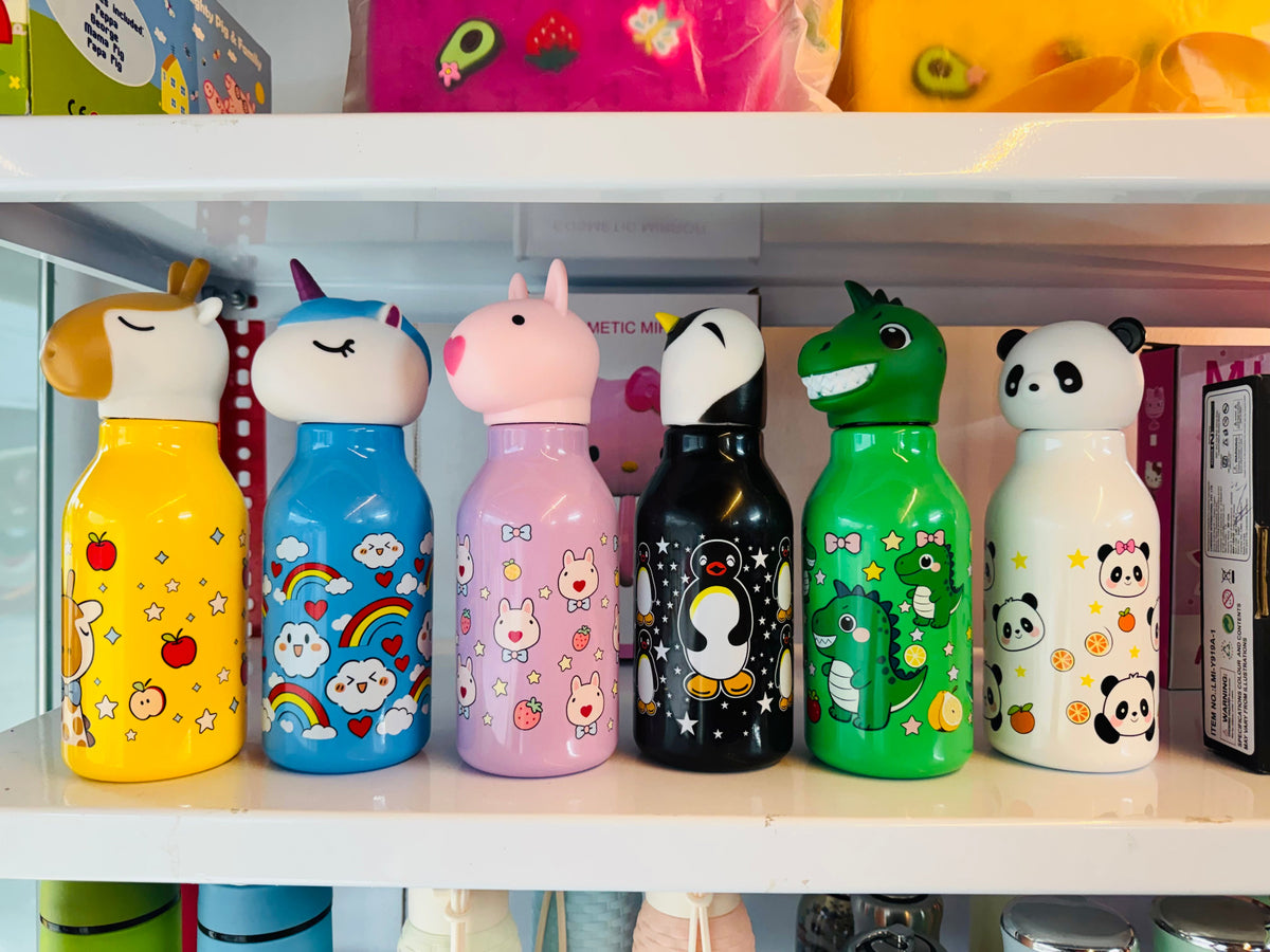 Cute Animal Cartoon Printed Plastic Water Bottle for Kids β Colourful & Lightweight Drinking Bottle