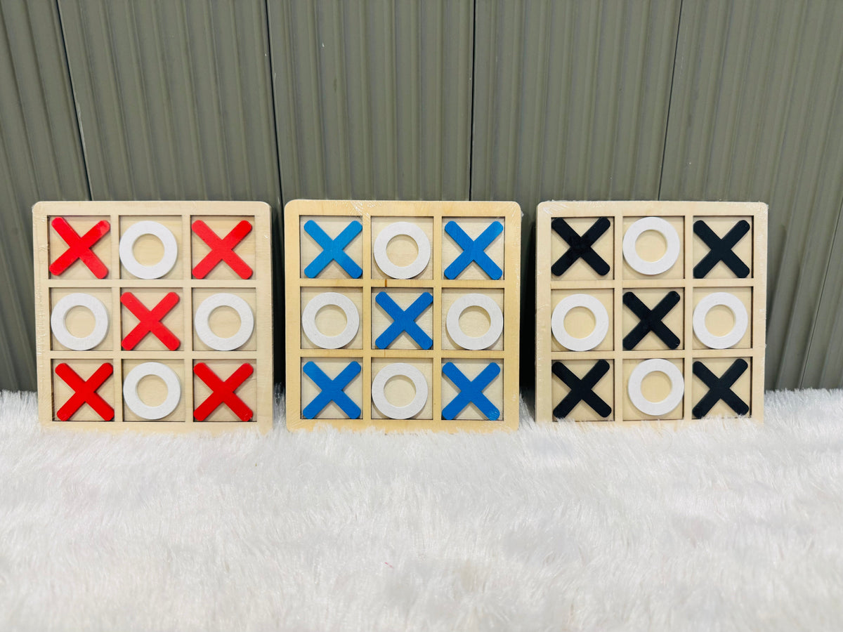 Wooden Tic Tac Toe Game for Kids & Adults β Classic Board Game - Multicolour