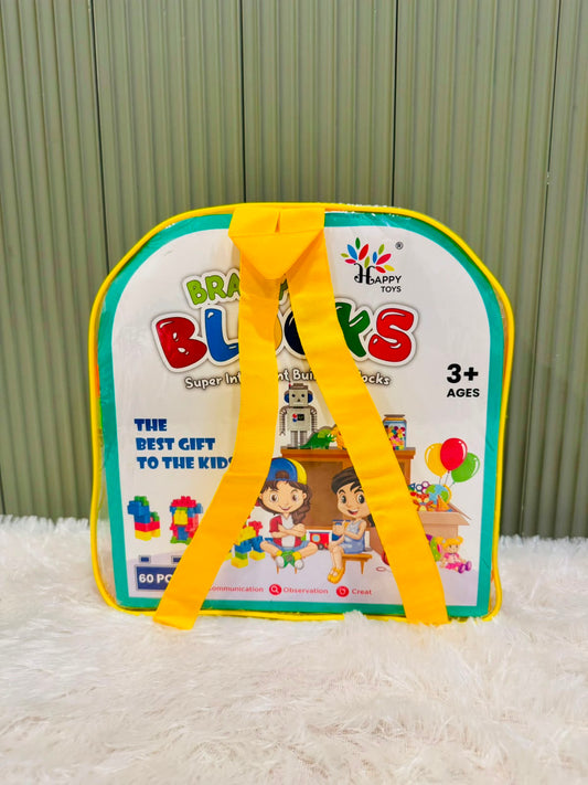 DIY Plastic Building Blocks for Kids | 60 Pieces Educational Construction Blocks | Creative Learning Toy for Boys & Girls (Copy)