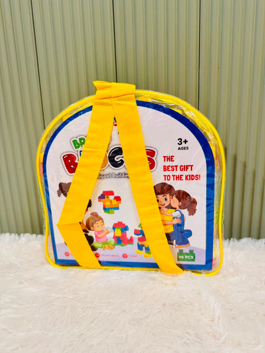 DIY Plastic Building Blocks for Kids | 46 Pieces Educational Construction Blocks | Creative Learning Toy for Boys & Girls