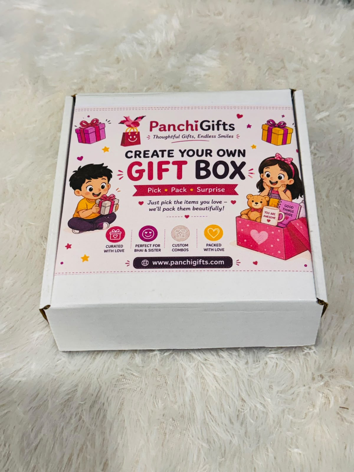 Closed Create Your Own Gift Box mailer carton for the 7 in 1 science hamper