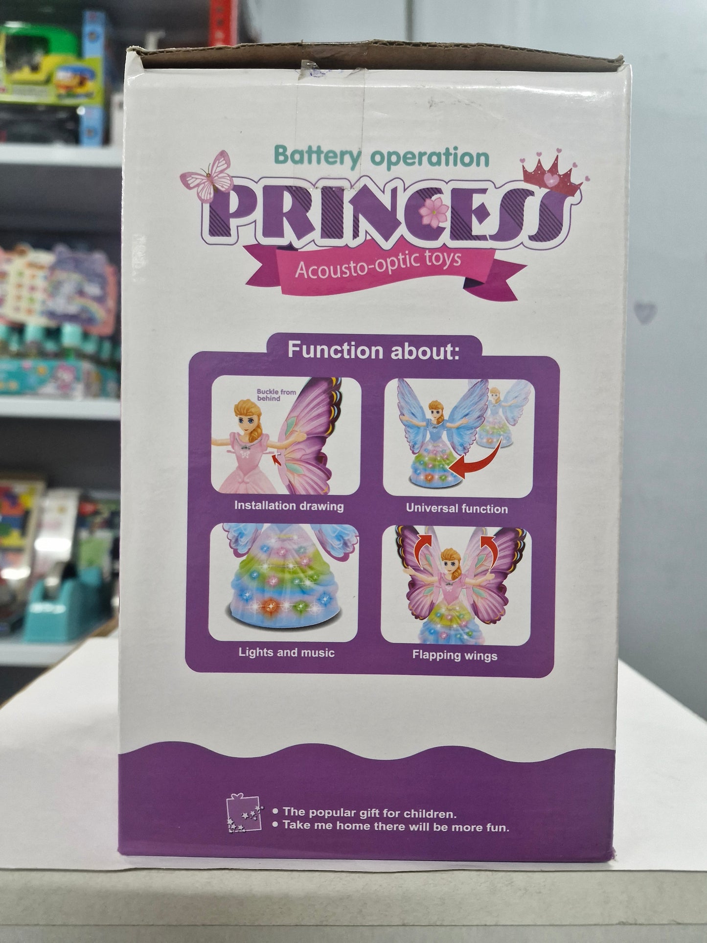 Princess Doll | Battery Operated Acousto-Optic Toy with Light, Music & Flapping Wings