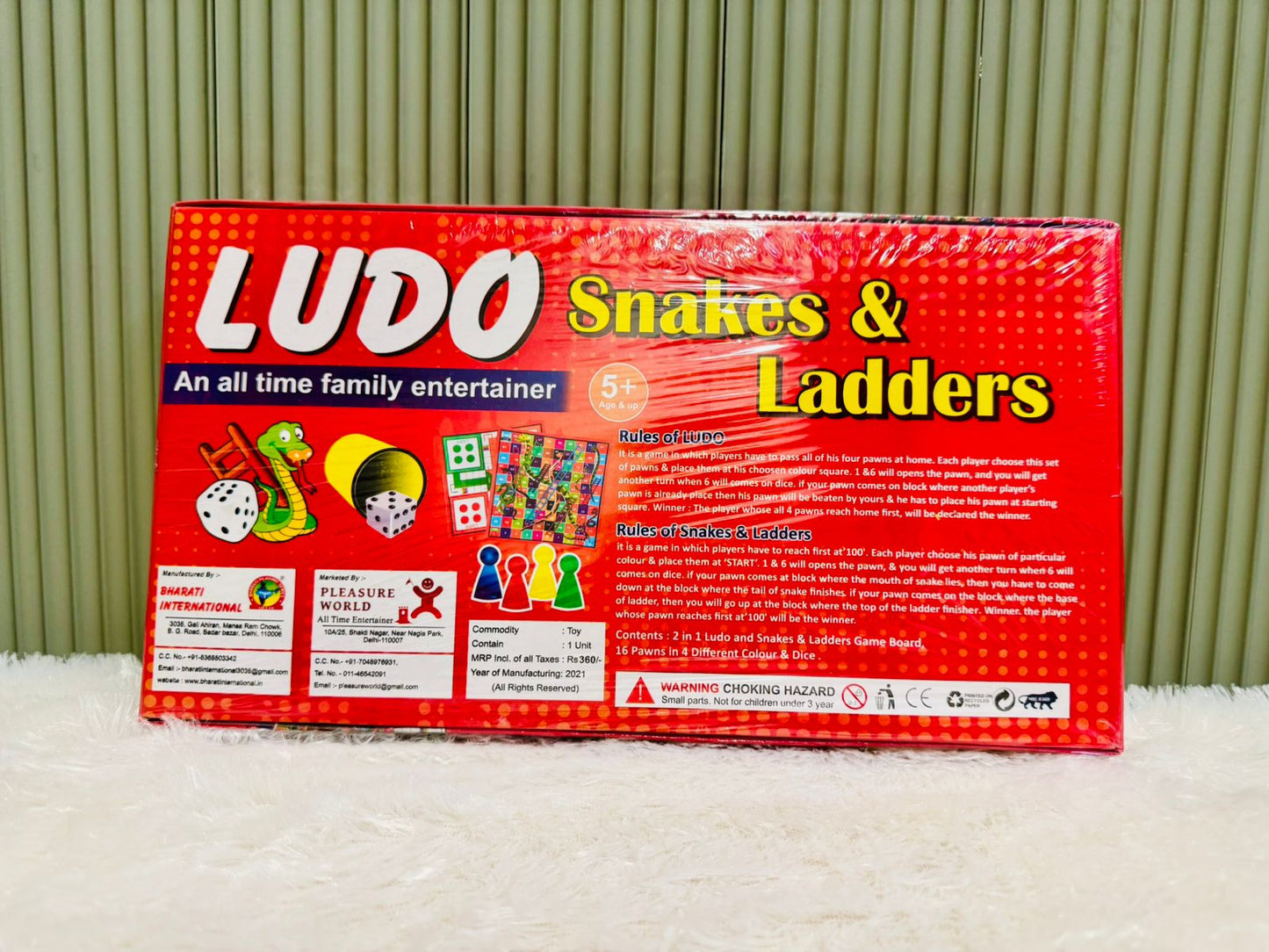 Ludo Snakes & Ladders 2 in 1 Board Game (5+ Age)