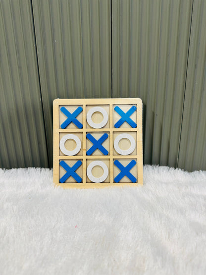 Wooden Tic Tac Toe Game for Kids & Adults – Classic Board Game - Multicolour