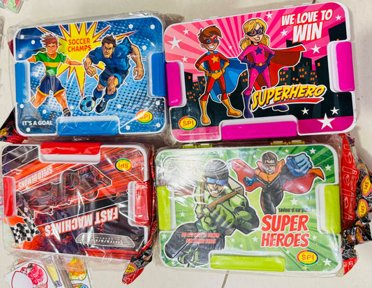 Superhero Character Print Lunch Box | Plastic