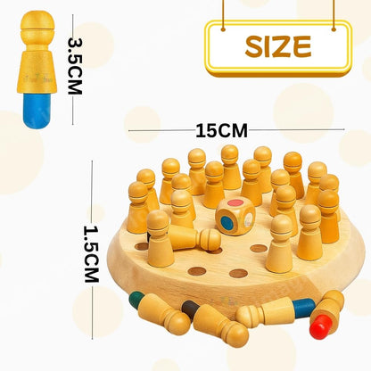 Wooden Color Memory Chess Game for Kids | Brain Puzzle Board Game