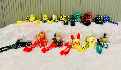 Cute Cartoon Character Silicone 3D Key Chain with Strap Charm & Metal Hook (Copy)