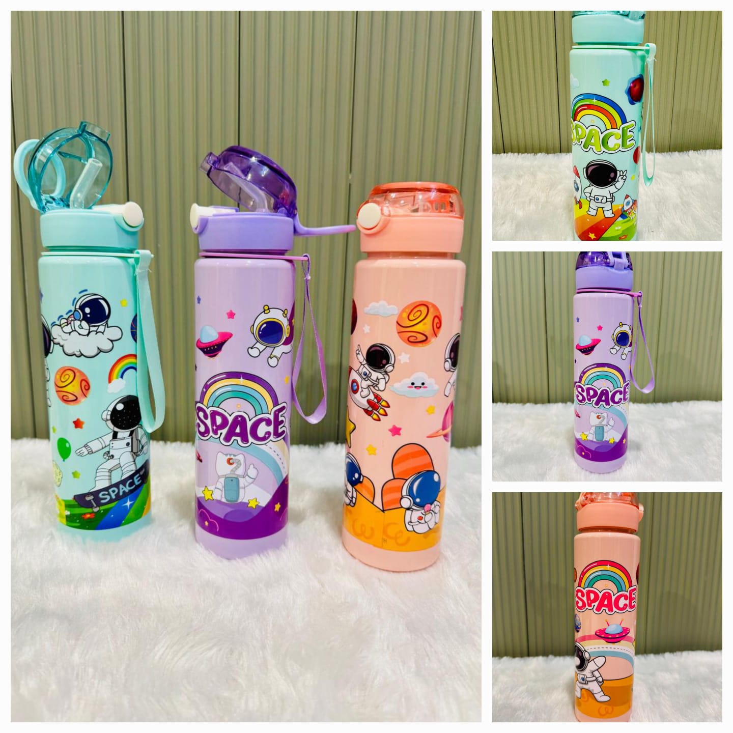 Space Themed Kids Plastic Water Bottles 900ml