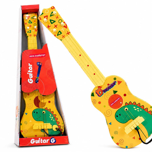 Guitar Toy for Kids | 4 String Musical Instrument Toy for Toddlers & Boys Girls Age 4+ | Dino Theme Pretend Play Guitar