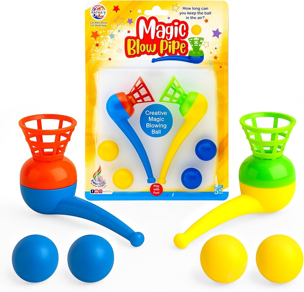 Magic Blow Pipe Set of 2 | Floating Ball Creative Blowing Game for Kids & Adults