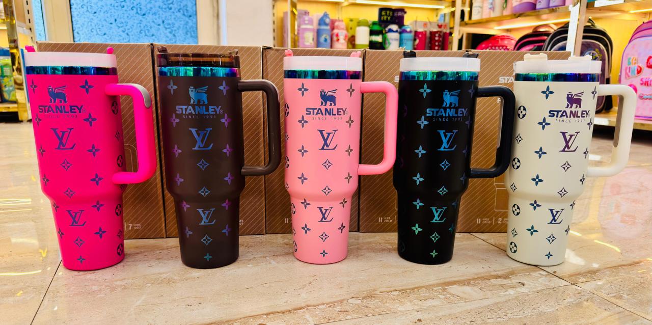 Premium LV Stanley Tumbler 1200ml Stainless Steel Travel Mug with Handle & Straw | Hot & Cold Insulated Large Capacity Cup | Stylish Office Gym Tumbler | Panchi Gifts