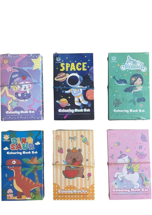 Coloring Book Set for Kids – Art & Craft Kit with Coloring Sheets, Pencils & Scratcher | 30 Pages Coloring Book with 8 Color Pencils & 10 Scratch Art Sheets | Creative Drawing & Activity Gift for Boys & Girls