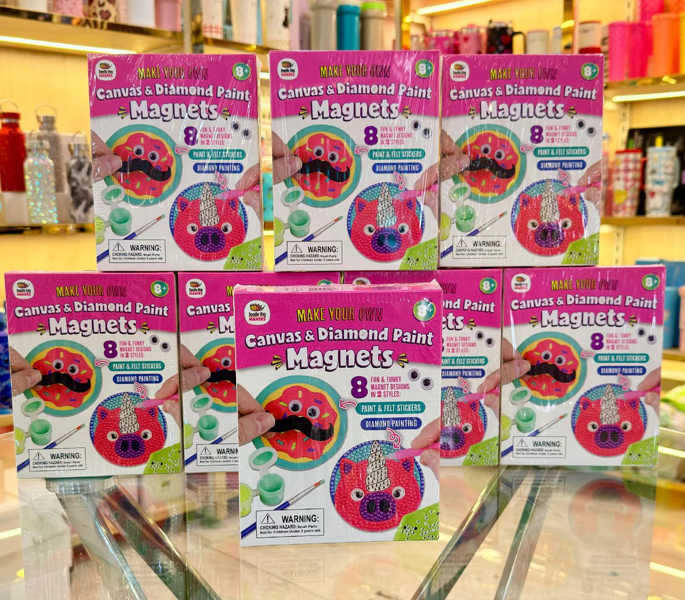 Doodle Hog DIY – Magnets Canvas & Diamond Paint Kit | Creative Art & Craft Set for Kids