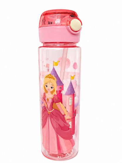 Tumbler Character Water Bottle 900ml | Plastic | Built-in Straw | Leakproof Push-Button Lid | Cute Cartoon Design