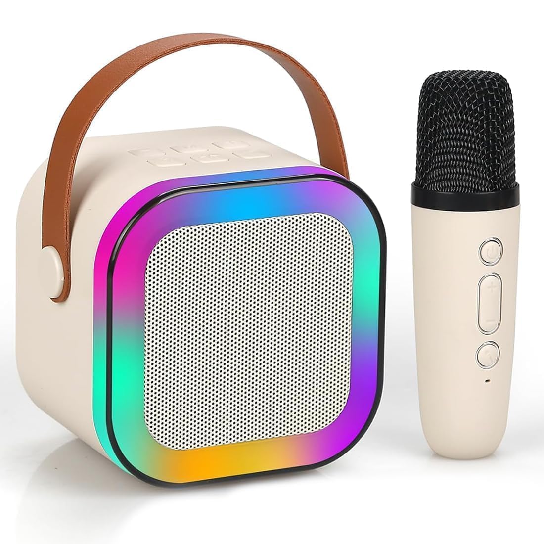 Wireless Karaoke Microphone with Built-in Speaker – MZ S664 | Portable Bluetooth Singing Mic with LED Lights