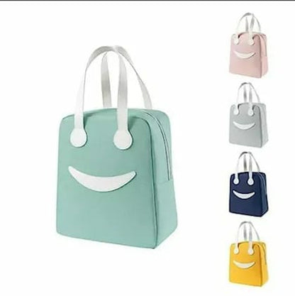 Cute Smiley Face Design Insulated Launch Bags - Large
