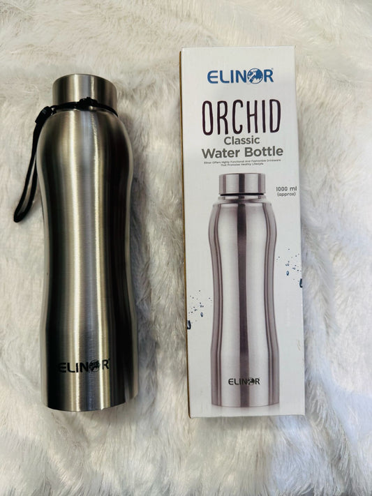 Stainless Steel Water Bottle, Single Walled, Leak Proof Lid, Rust Proof I For School, Office, Gym I Silver - 1000ml