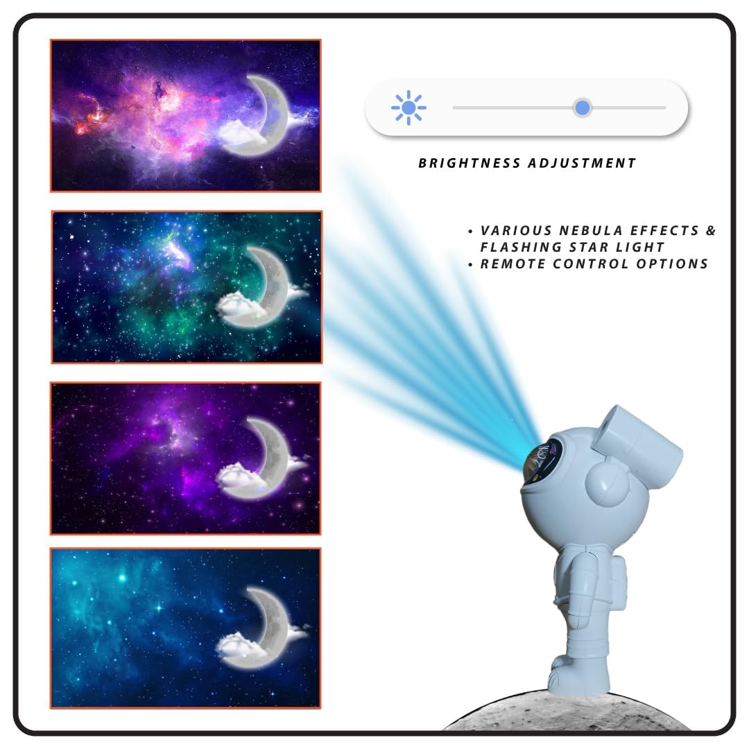 Astronaut Projector Night Light & Speaker | Galaxy Star Projector with LED Night Lamp & Bluetooth Speaker