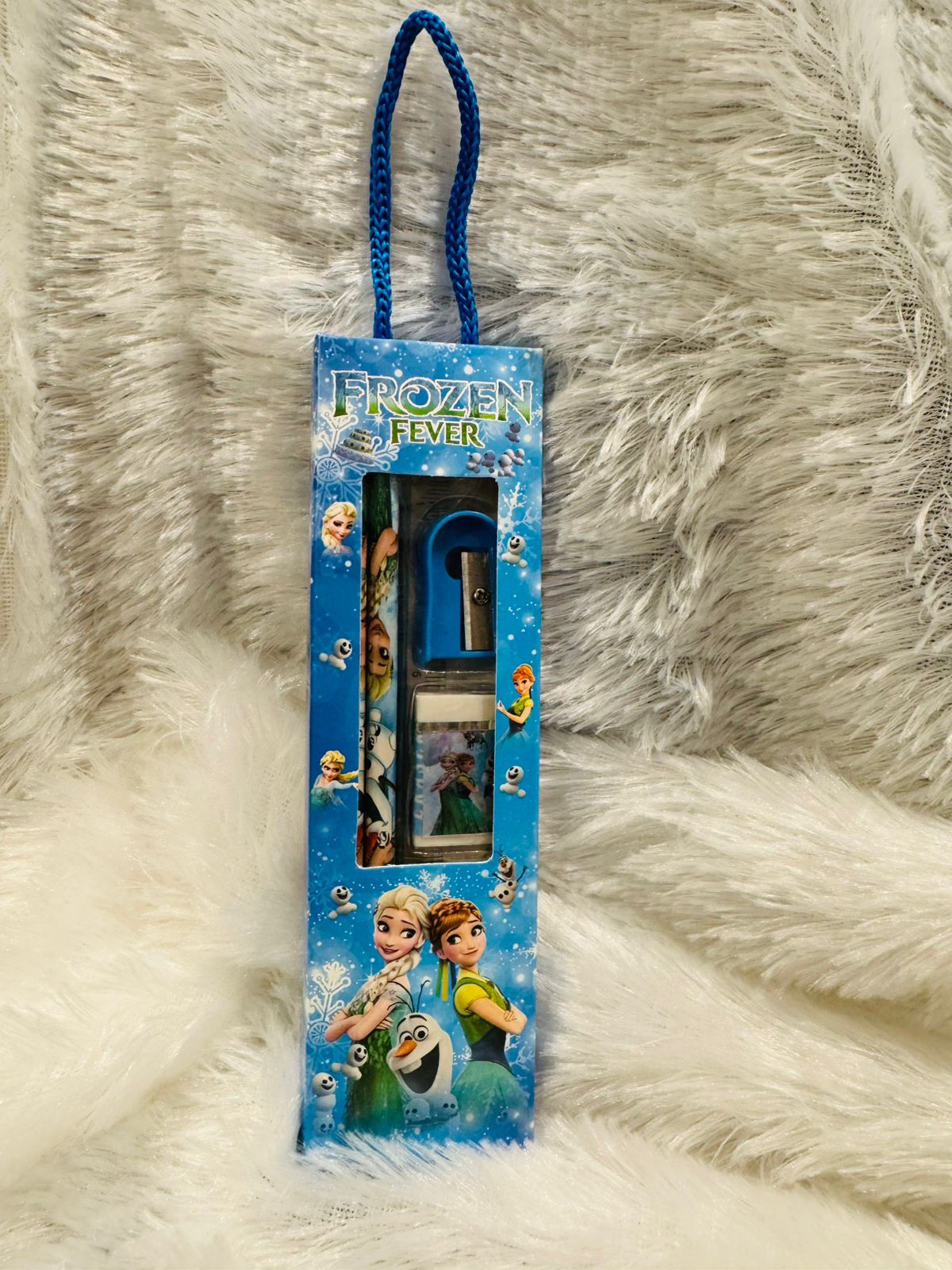 Blue winter theme stationery gift pack in a hanging box