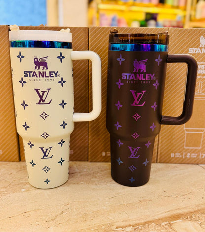 Premium LV Stanley Tumbler 1200ml Stainless Steel Travel Mug with Handle & Straw | Hot & Cold Insulated Large Capacity Cup | Stylish Office Gym Tumbler | Panchi Gifts