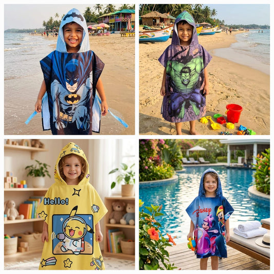 Hooded Towel for Kids | Bathrobes | Quick Dry Kids Towel | Soft Lightweight Baby Wrap for Beach