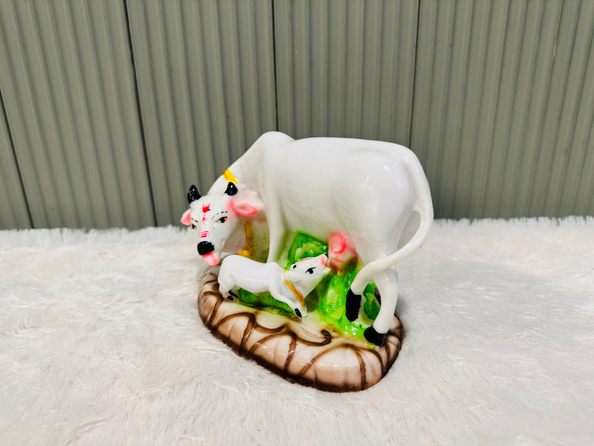 Perfy Handicrafts Kamadhenu/Gomatha/Cow with Calf - Big Size
