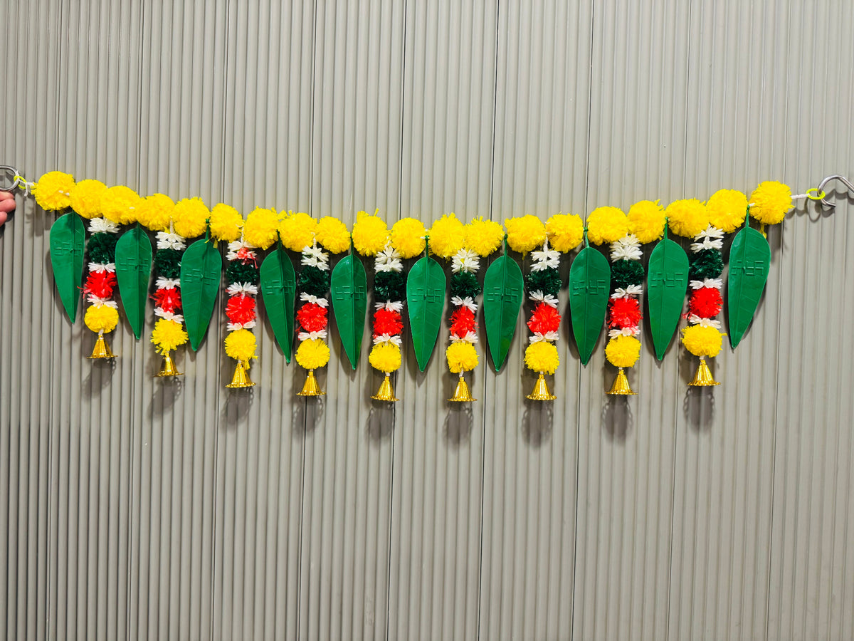 Artificial Mango Leaves & Marigold Flower Door Toran