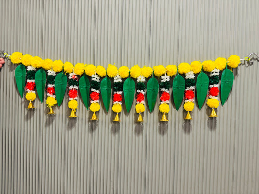 Artificial Mango Leaves & Marigold Flower Door Toran