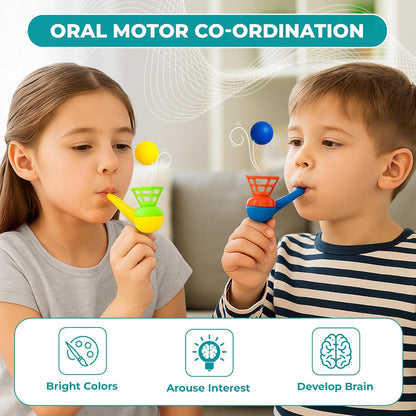 Magic Blow Pipe Set of 2 | Floating Ball Creative Blowing Game for Kids & Adults