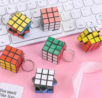 Rubik Cube Puzzle Design Keychain | 3×3 Mini Toy Keychain | Birthday Return Gift for Kids & Adults