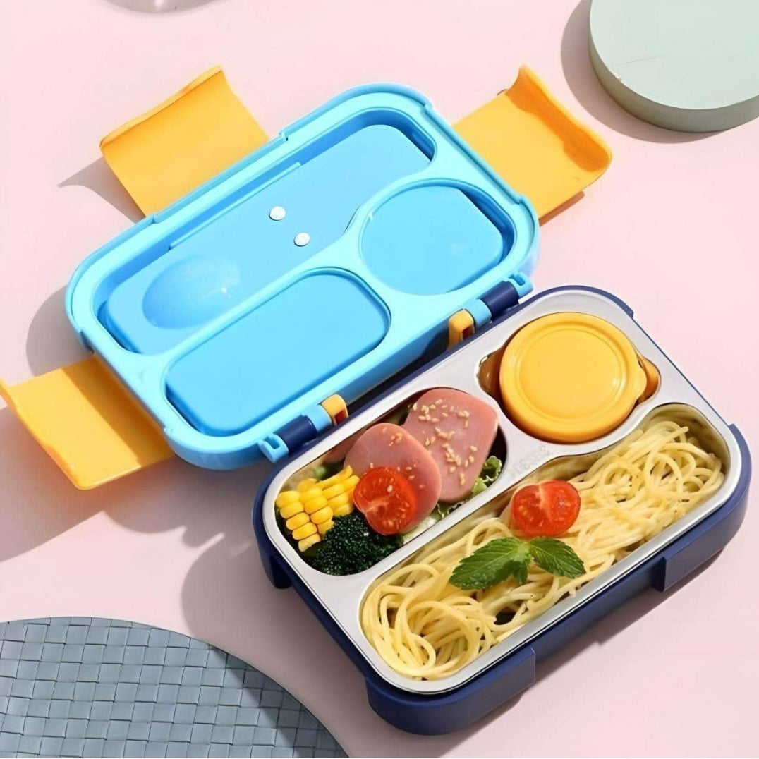 Kids Stainless Steel Lunch Box, Space Theme Design with Multiple Compartments Lunch Box