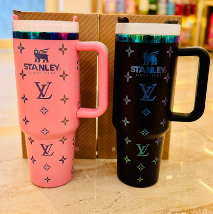 Premium LV Stanley Tumbler 1200ml Stainless Steel Travel Mug with Handle & Straw | Hot & Cold Insulated Large Capacity Cup | Stylish Office Gym Tumbler | Panchi Gifts