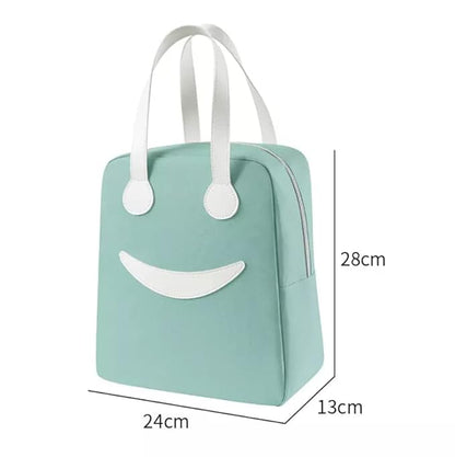Cute Smiley Face Design Insulated Launch Bags - Large