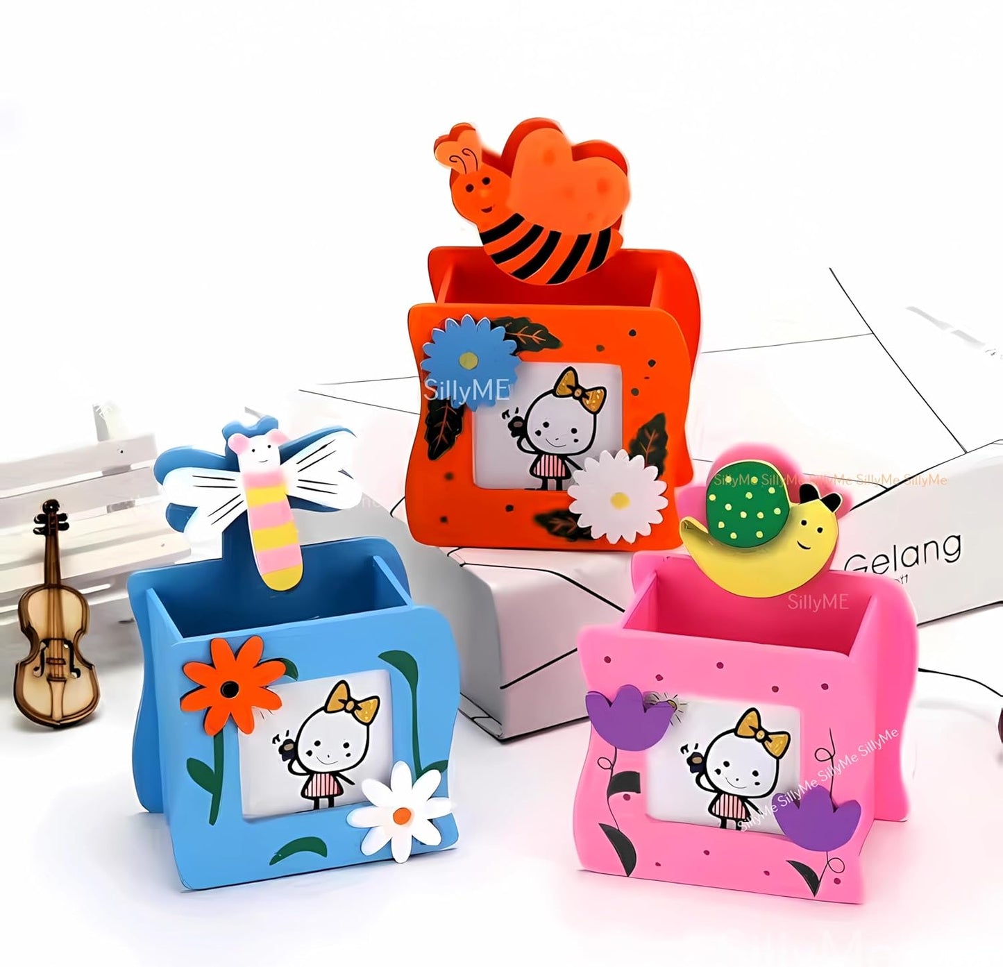 Wooden Animal Pen Stand | Cute Animal Theme | Eco Friendly | Return Gifts for Kids | Bday Returns Gift