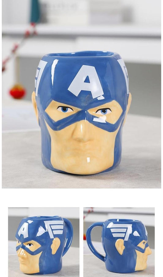 Superhero 3D Ceramic Tea Coffee Mug  (Captain America)