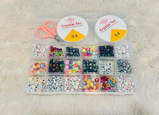 DIY Bracelet Making Kit for Girls – Beads & Jewelry Craft Set with Charms, Scissors & Elastic String