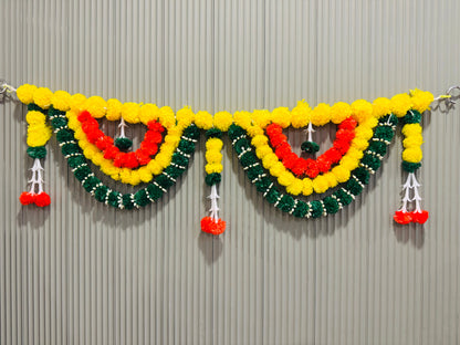 Main Door Latest Home Decoration Entrance Hanging Handmade Bandarwal Atificial Marigold Flower Garlands