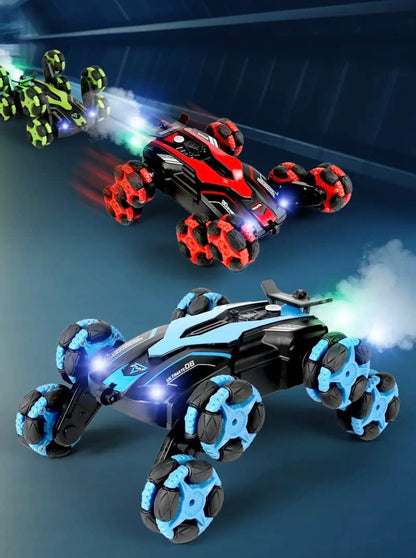 Spray R/C Stunt Vehicle | Remote Control Rotating Eight Wheel Drift Car with Spray Effect