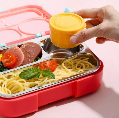 Kids Stainless Steel Lunch Box, Space Theme Design with Multiple Compartments Lunch Box