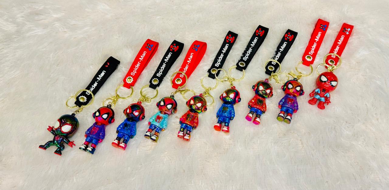 Premium Cute Cartoon Character Silicone 3D Key Chain with Strap Charm & Metal Hook