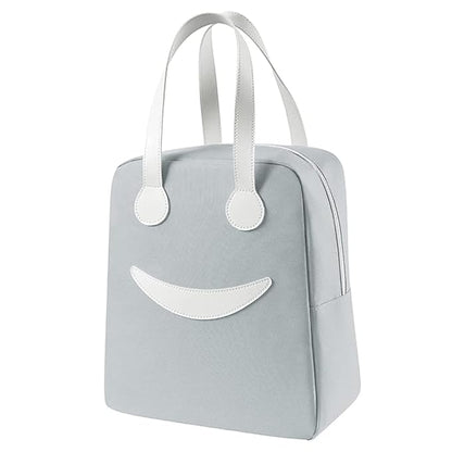 Cute Smiley Face Design Insulated Launch Bags - Large
