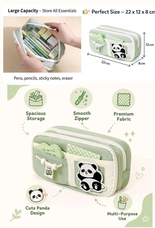 Pencil Pouch Panda - Green