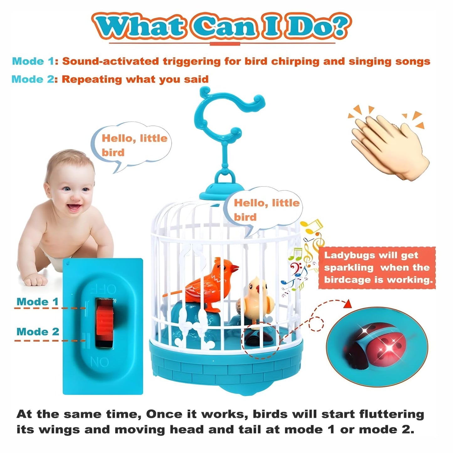 Talking Bird Toy for Kids | Repeats What You Say | Singing, Speaking, and Dancing Bird Toy| Funny Education Toys for Children Playing at Home