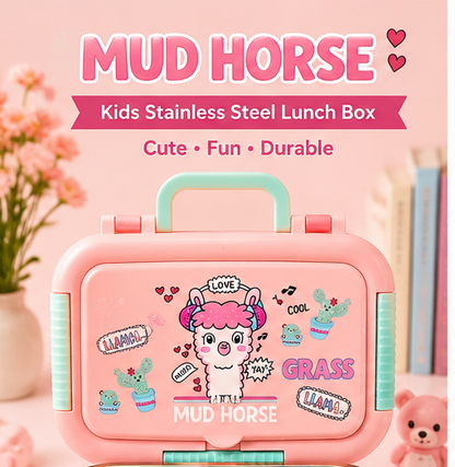 Kids Stainless Steel Lunch Box, Space Theme Design with Multiple Compartments Lunch Box