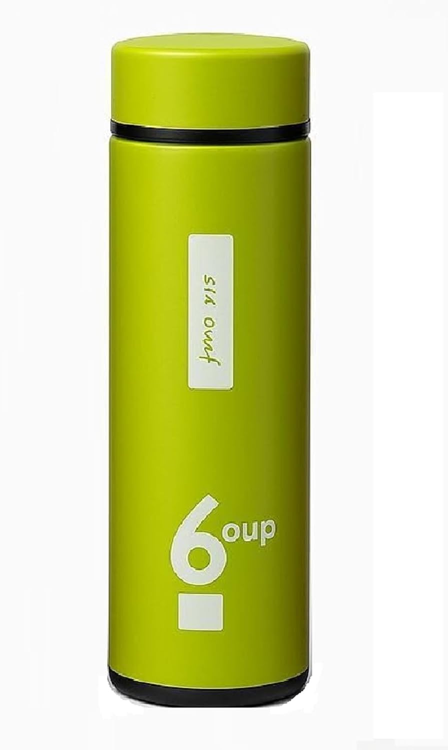 Green 6oup glass water bottle with silicone sleeve on white